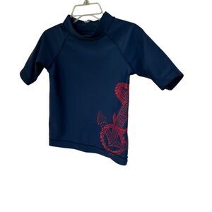 Cabana Life Kids 3T Blue Rash Guard Swim‎ Top Anchor Design SPF Protection
